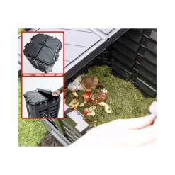 Hecht Jardinage Écologique | - H 3060 composteur pour jardin 360l déchets de pelouse boite de compostage 69 x 69 x 84 cm