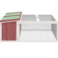 Helloshop26 - Clapier moka 117,5 x 97 x 47,5 cm bois de pin massif marron Clearance