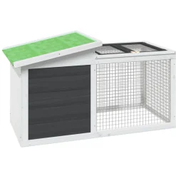 Helloshop26 - Clapier 100,5 x 54 x 55 cm bois de pin massif gris New