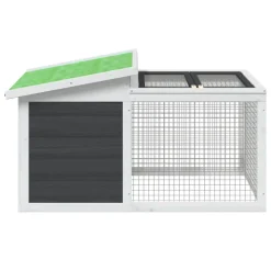 Helloshop26 - Clapier 100,5 x 54 x 55 cm bois de pin massif gris New