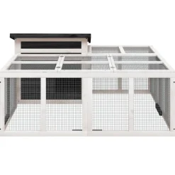 Helloshop26 - Clapier 144 x 123 x 67,5 cm bois de pin massif gris