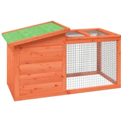 Helloshop26 Poulaillers, Clapiers Et Accessoires | - Clapier 100,5 x 54 x 55 cm bois de pin massif marron
