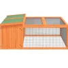 Helloshop26 Poulaillers, Clapiers Et Accessoires | - Clapier 117,5 x 97 x 47,5 cm bois de pin massif marron