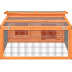 Helloshop26 Poulaillers, Clapiers Et Accessoires | - Clapier 117,5 x 97 x 47,5 cm bois de pin massif marron