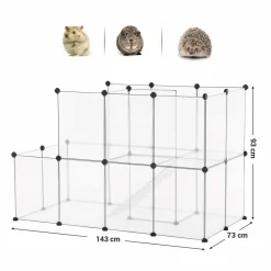 Helloshop26 - Enclos modulable parc pour cochons d'inde modulable 143 x 73 x 93 cm plastique transparent Online