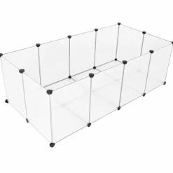 Helloshop26 Cages Et Accessoires | - Enclos petits animaux fond cage modulable cochon d'inde hamster lapin rongeur petits animaux domestiques 143 x 73 x 46 cm pan