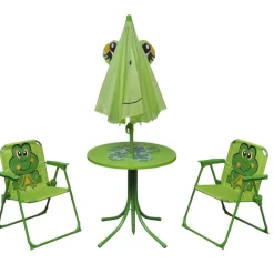 Helloshop26 Mobilier Pour Enfants | - Jeu de bistro avec parasol pour enfants 3 pièces vert