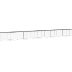 Helloshop26 - Poulailler enclos cage poules avec toit clair 1003 x 98 x 90 cm acier galvanisé gris New
