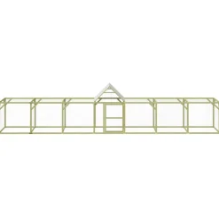 Helloshop26 - Poulailler enclos cage poules 700 x 100 x 150 cm bois de pin massif imprégné marron Hot