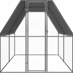Helloshop26 - Poulailler enclos cage poules d'extérieur 2 x 4 x 2 m acier galvanisé argent Sale