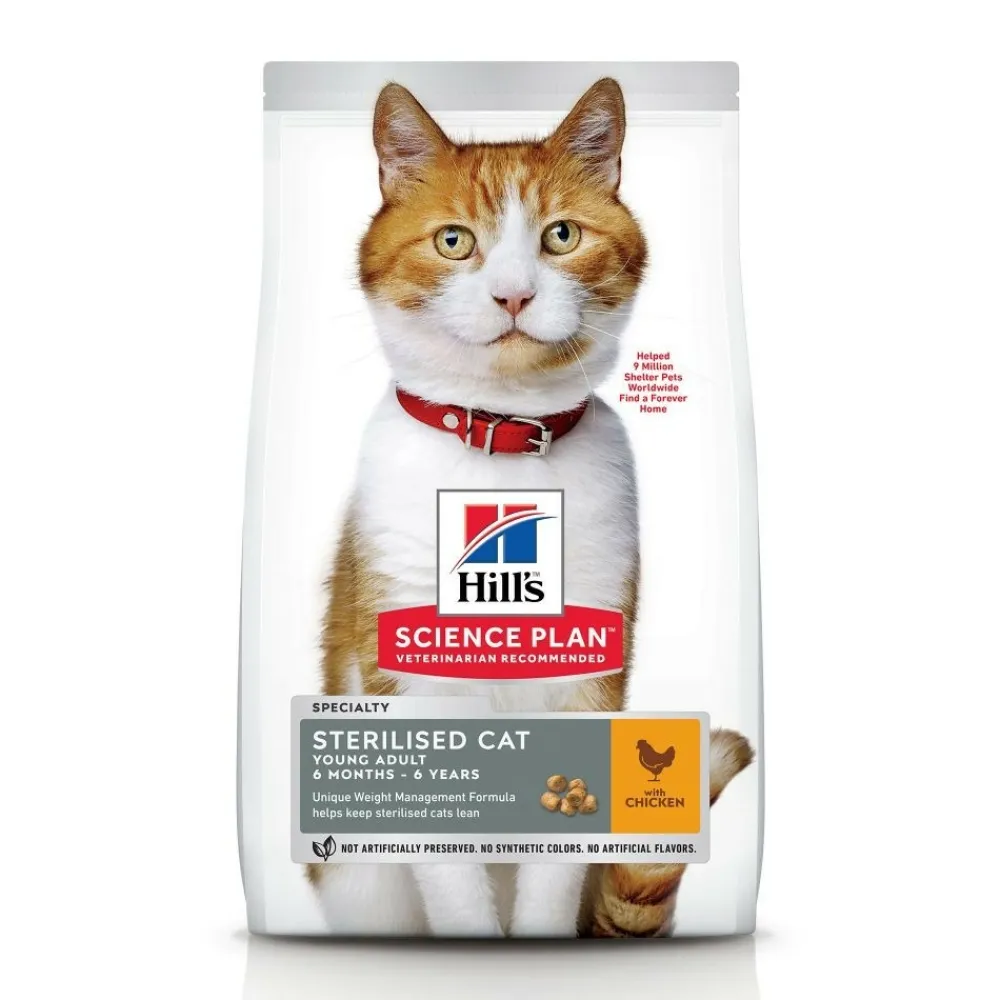 Hill's Alimentation Et Friandises | - Croquettes chat science plan sterilised young adult poulet - 10 kg