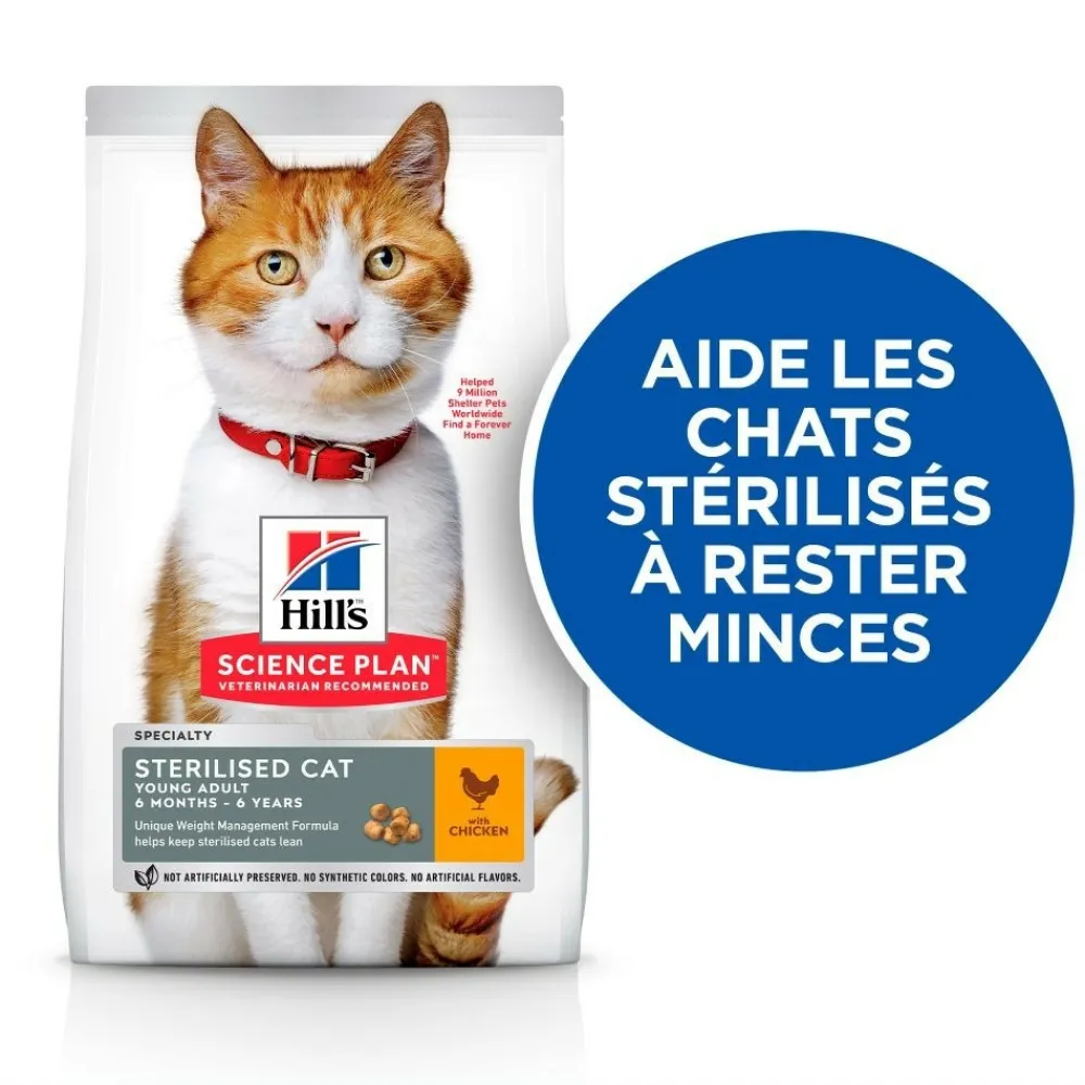 Hill's Alimentation Et Friandises | - Croquettes chat science plan sterilised young adult poulet - 10 kg