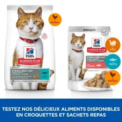 Hill's Alimentation Et Friandises | - Croquettes chat science plan sterilised young adult poulet - 10 kg