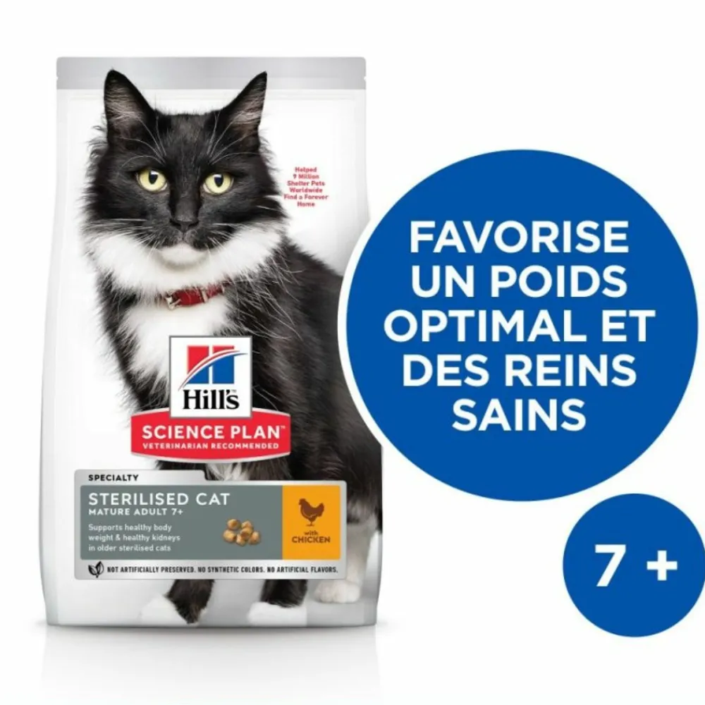 Hill's Alimentation Et Friandises | - Croquettes chat science plan sterilised mature adult poulet - 3 kg