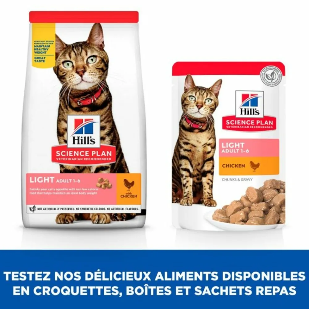 Hill's Alimentation Et Friandises | - Croquettes chat science plan adult light poulet - 10 kg