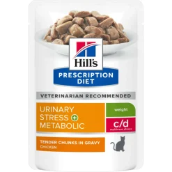 Hill's Alimentation Et Friandises | - Patee chat adult prescription diets c/d urinary stress + metabolic (sachet) - 12*85 g