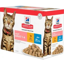 Hill's Alimentation Et Friandises | - Patee chat science plan adult light mixte (sachet) - 12*85 g