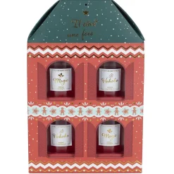 Home Deco Factory Bougies, Senteurs Et Bien-Être | - Lot de 4 bougies parfumées de Noël, senteur cookie cannelle