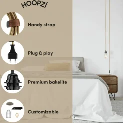 Hoopzi - Luminaire corde bala fil électrique - coton girly New