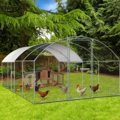 Idmarket - Enclos poulailler dôme 15 m² parc grillagé 3x5 m avec porte latérale Hot