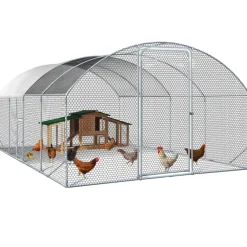 Idmarket - Enclos poulailler dôme 15 m² parc grillagé 3x5 m avec porte latérale Hot