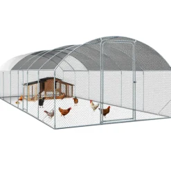 Idmarket Poulaillers, Clapiers Et Accessoires | - Enclos poulailler dôme 22,5 m² parc grillagé 3x7,5 m avec porte latérale