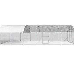 Idmarket Poulaillers, Clapiers Et Accessoires | - Enclos poulailler dôme 22,5 m² parc grillagé 3x7,5 m avec porte latérale