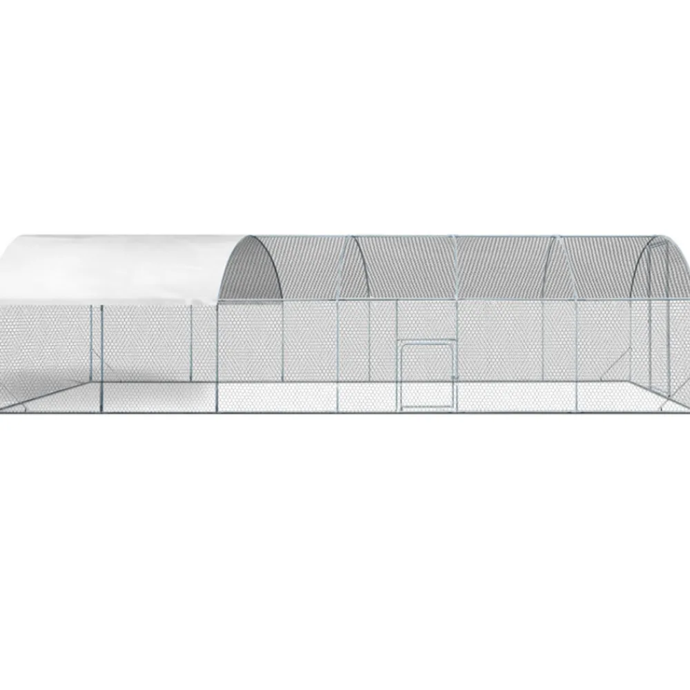 Idmarket Poulaillers, Clapiers Et Accessoires | - Enclos poulailler dôme 22,5 m² parc grillagé 3x7,5 m avec porte latérale