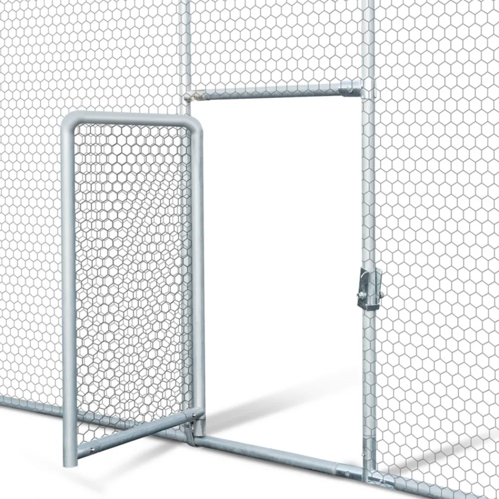 Idmarket Poulaillers, Clapiers Et Accessoires | - Enclos poulailler dôme 22,5 m² parc grillagé 3x7,5 m avec porte latérale