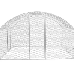 Idmarket Poulaillers, Clapiers Et Accessoires | - Enclos poulailler dôme 7,5 m² parc grillagé 3x2,5 m avec porte latérale