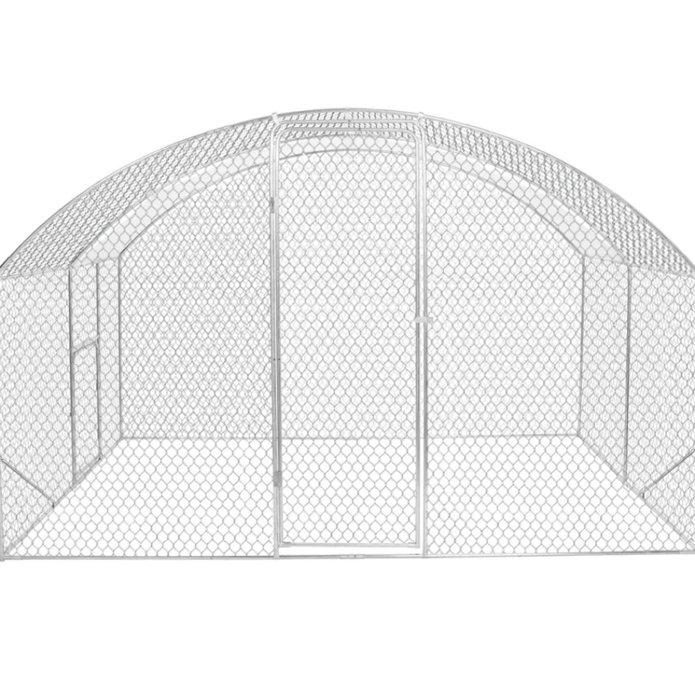 Idmarket Poulaillers, Clapiers Et Accessoires | - Enclos poulailler dôme 7,5 m² parc grillagé 3x2,5 m avec porte latérale