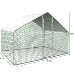 Idmarket - Enclos poulailler 6 m² parc grillagé 3x2 m acier galvanisé New