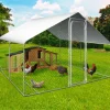 Idmarket - Enclos poulailler 9 m² parc grillagé 3x3 m acier galvanisé Hot