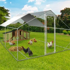 Idmarket - Enclos poulailler 12 m² parc grillagé 4x3 m acier galvanisé Sale