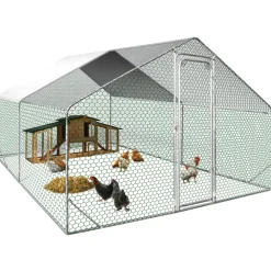 Idmarket - Enclos poulailler 12 m² parc grillagé 4x3 m acier galvanisé Sale