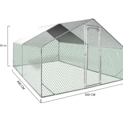 Idmarket - Enclos poulailler 12 m² parc grillagé 4x3 m acier galvanisé Sale