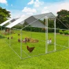 Idmarket Poulaillers, Clapiers Et Accessoires | - Enclos poulailler 24 m² parc grillagé 8x3 m acier galvanisé