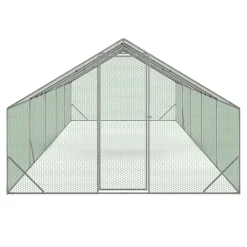 Idmarket Poulaillers, Clapiers Et Accessoires | - Enclos poulailler 30m² parc grillagé 10 x 3 m acier galvanisé