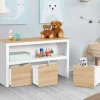 Idmarket Mobilier Pour Enfants | - Meuble de rangement enfant mana en bois blanc et hêtre 3 tiroirs cubes sur roulettes