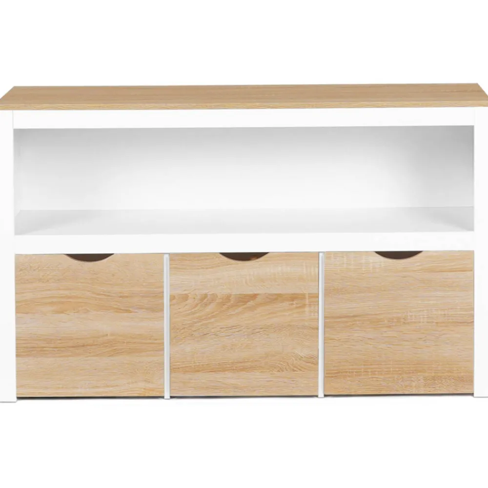 Idmarket Mobilier Pour Enfants | - Meuble de rangement enfant mana en bois blanc et hêtre 3 tiroirs cubes sur roulettes
