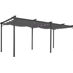 Idmarket Pergolas, Tonnelles, Barnums | - Pergola toit rétractable 6 pieds 3x6 m tonnelle gris anthracite