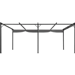 Idmarket Pergolas, Tonnelles, Barnums | - Pergola toit rétractable 6 pieds 3x6 m tonnelle gris anthracite