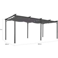 Idmarket Pergolas, Tonnelles, Barnums | - Pergola toit rétractable 6 pieds 3x6 m tonnelle gris anthracite