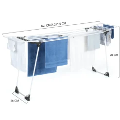 Idmarket Entretien De La Maison | - Séchoir à linge horizontal pliable ultra capacité 22m blanc
