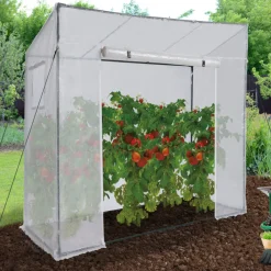 Idmarket Abris De Jardin, Serres Et Rangements | - Serre de jardin blanche toutes saisons avec fenêtre et porte zippée