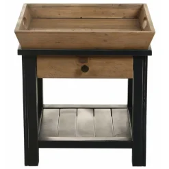 Interior's Mobilier D'Intérieur | - Bout de canapé 1 tiroir bois bleu - rivages