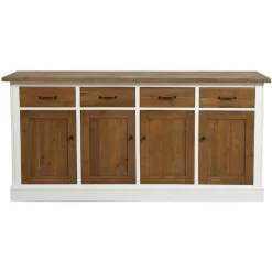 Interior's Mobilier D'Intérieur | - Buffet bas 4 portes bois blanc - rivages