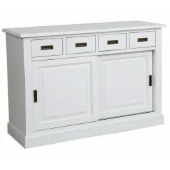 Interior's - Buffet bas 2 portes 4 tiroirs supérieurs mdf blanc - rhode island Sale