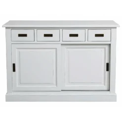 Interior's - Buffet bas 2 portes 4 tiroirs supérieurs mdf blanc - rhode island Sale