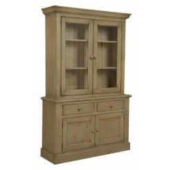 Interior's Mobilier D'Intérieur | - Buffet 2 portes vitrées moulurées bois marron - natural